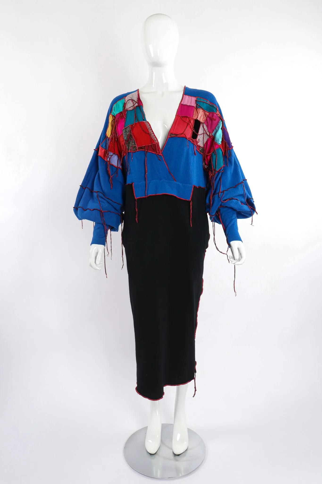 Patchwork Fringe Sweater Dress