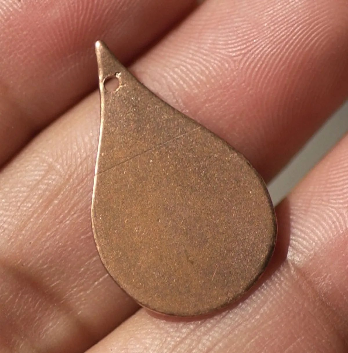 Pointed Teardrop Antique Hammered Pattern 24mm x 15mm 24g Blank Shape for Stamping Texturing Soldering Polished Variety of Metals - 6 pieces