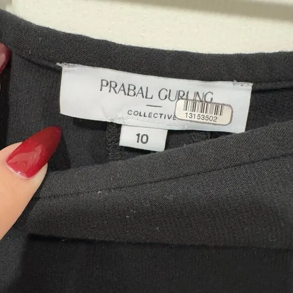 Prabal Gurung Collective Women Black Black Ruffle Side Slit Skirt 10