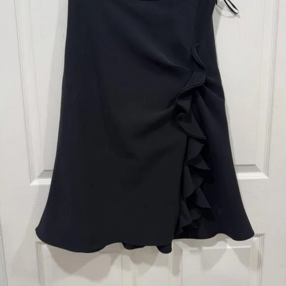 Prabal Gurung Collective Women Black Black Ruffle Side Slit Skirt 10