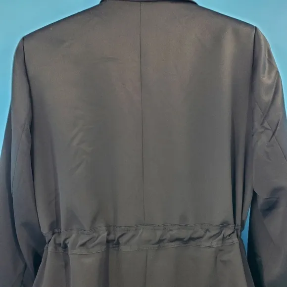 Rachel Zoe long black silk jacket