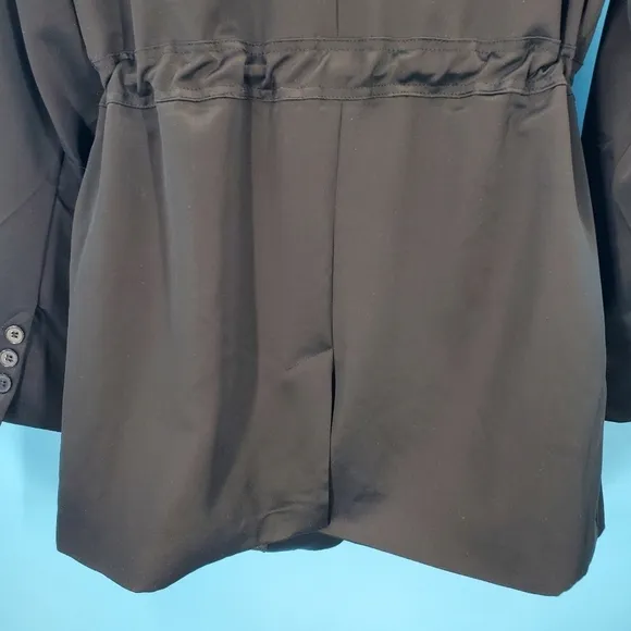 Rachel Zoe long black silk jacket