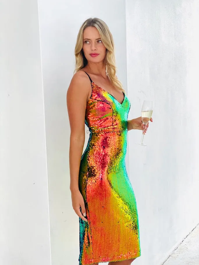 Rainbow Sequence Dress