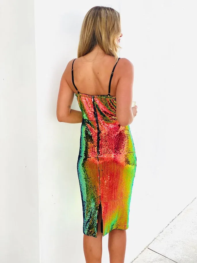 Rainbow Sequence Dress