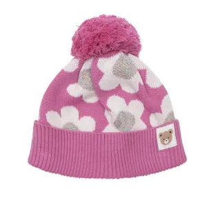 Raspberry Daisy Knit Beanie