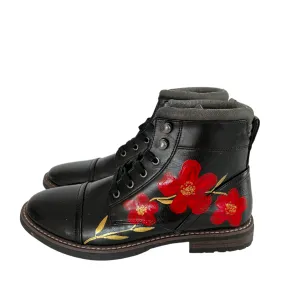Red Poppy - Hand-Painted Boots