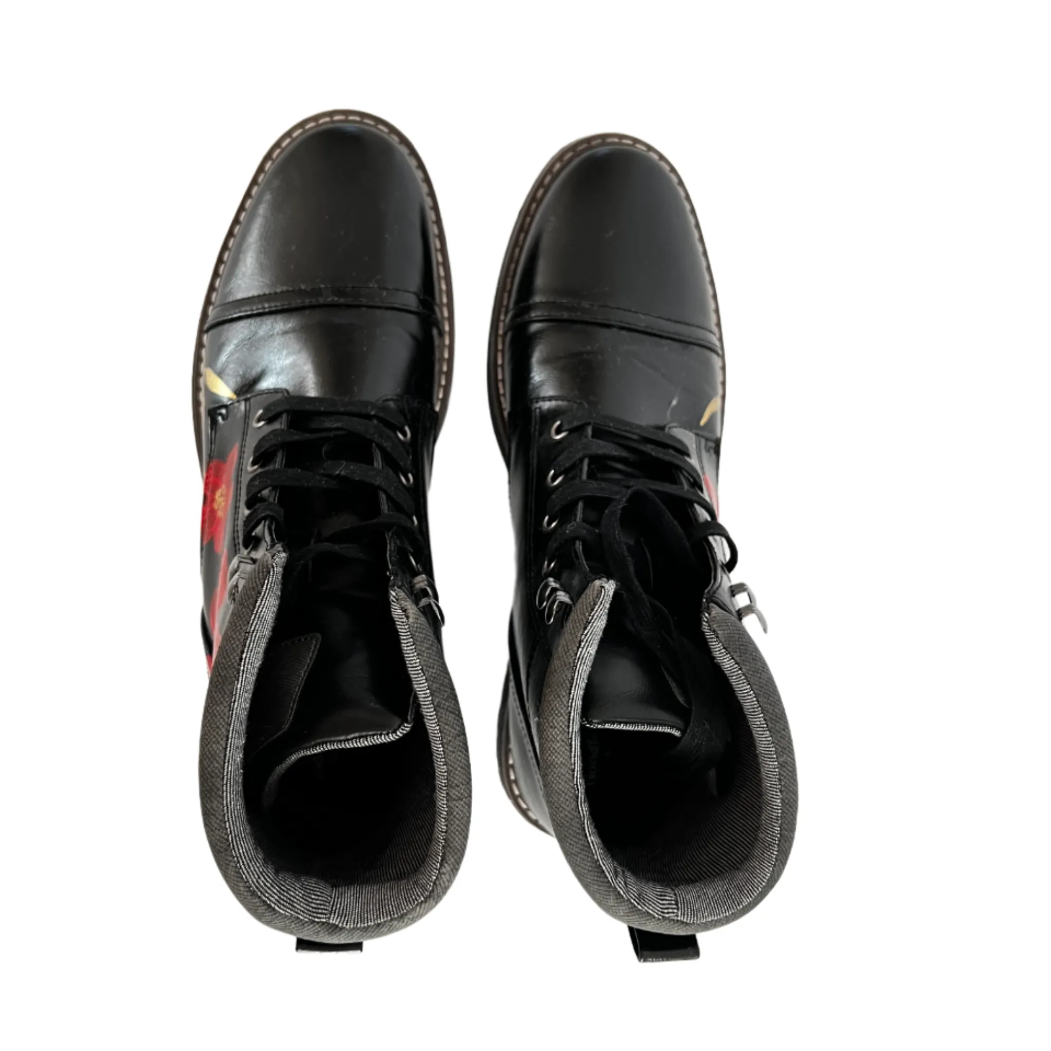 Red Poppy - Hand-Painted Boots