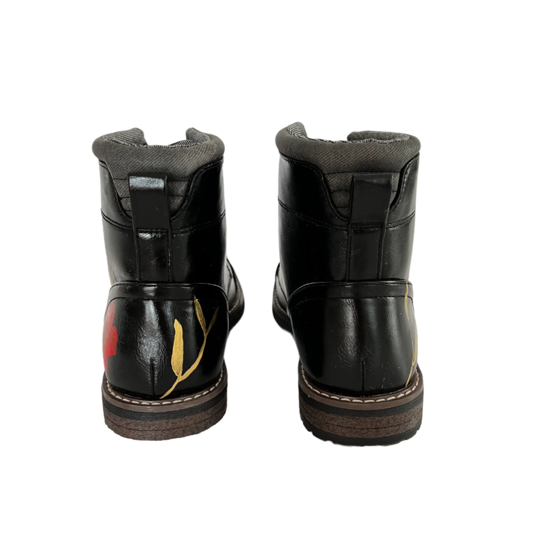Red Poppy - Hand-Painted Boots
