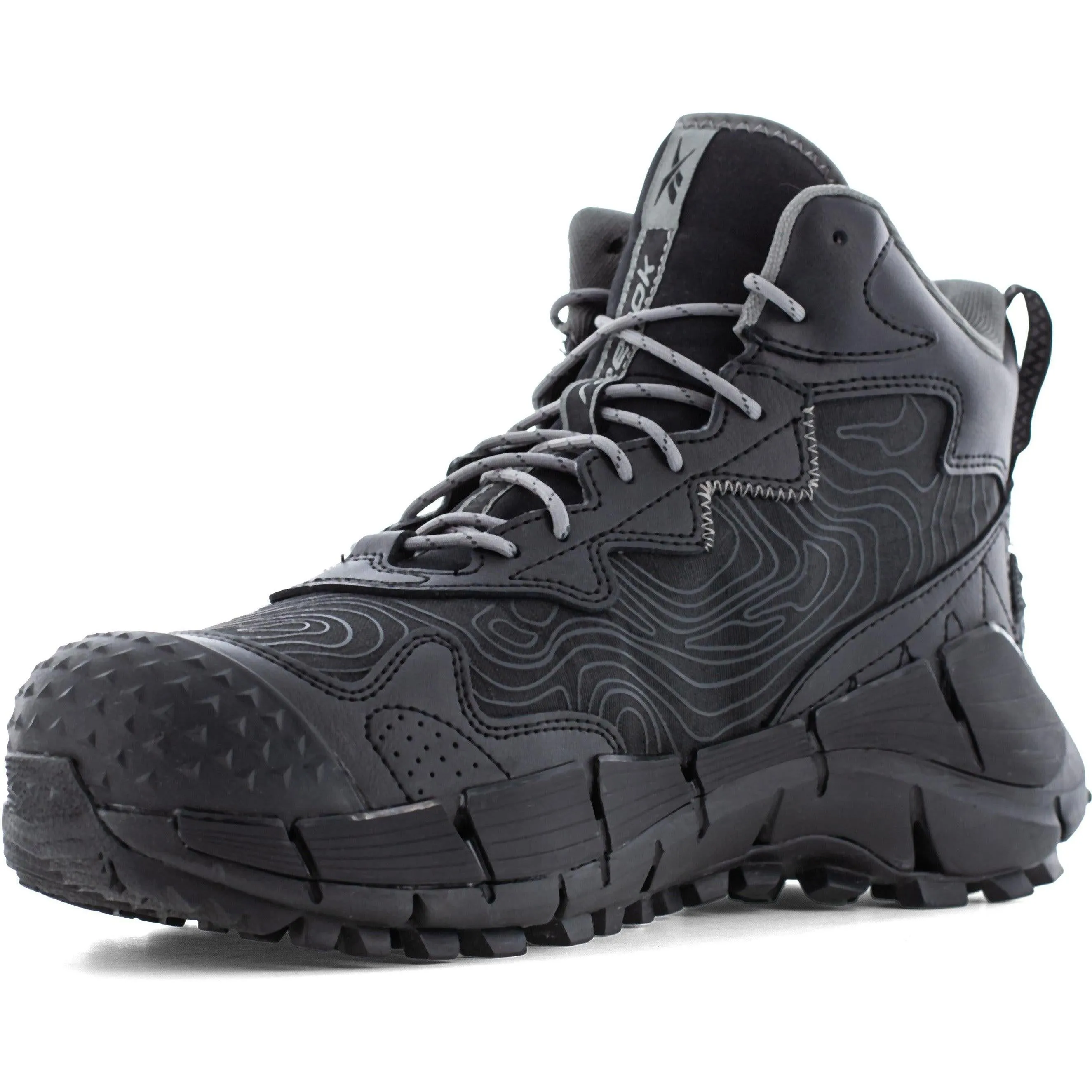 Reebok Men's Zig Kinetica Trail Inspired Waterproof Metguard Work Boot- Black- RB3022