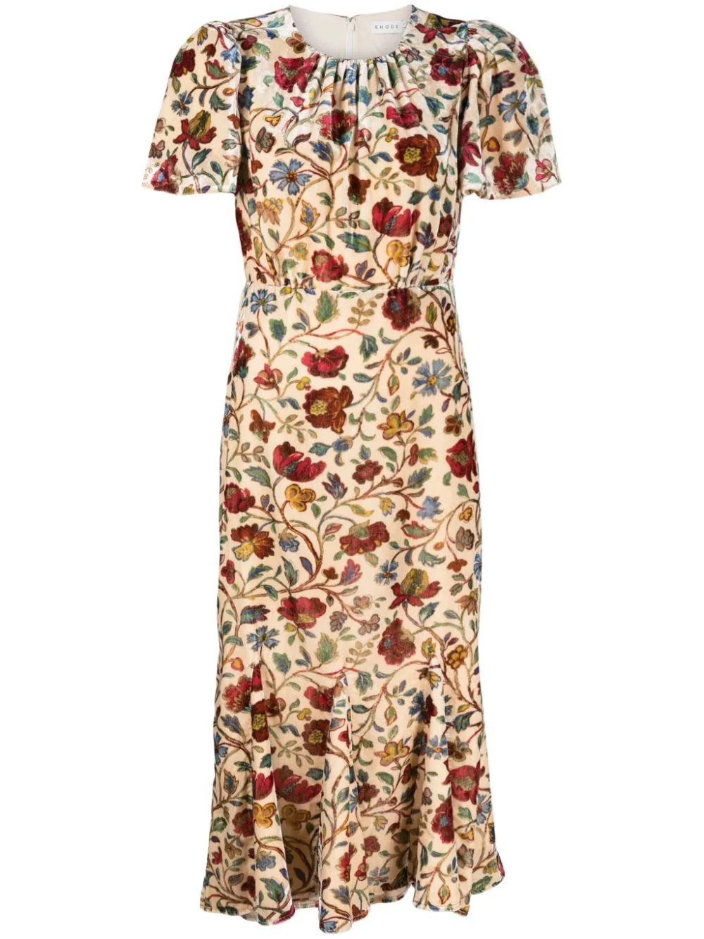 Rhode Resort Arabella Velvet Midi Dress UK 12