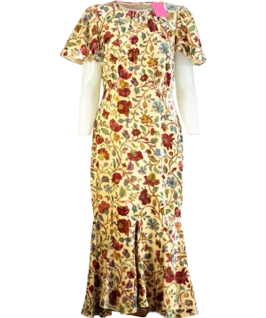 Rhode Resort Arabella Velvet Midi Dress UK 12
