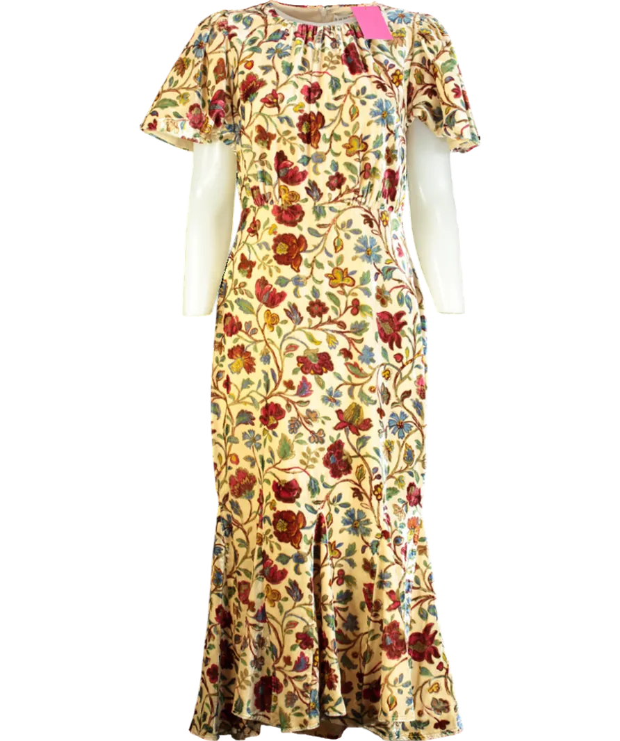 Rhode Resort Arabella Velvet Midi Dress UK 12