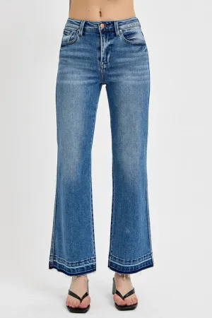 RISEN Full Size Raw Hem Ankle Bootcut Jeans Plus Size