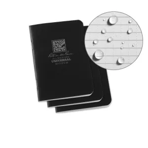 Rite in the Rain No.771FX-M Mini Stapled Notebook Universal Black Pack of 3