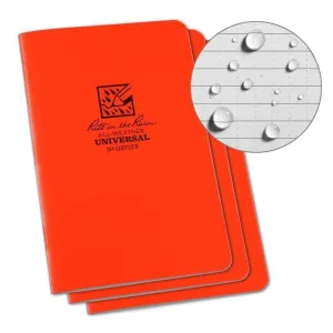 Rite in the Rain No.OR71FX Stapled Notebook Universal Orange Pack of 3