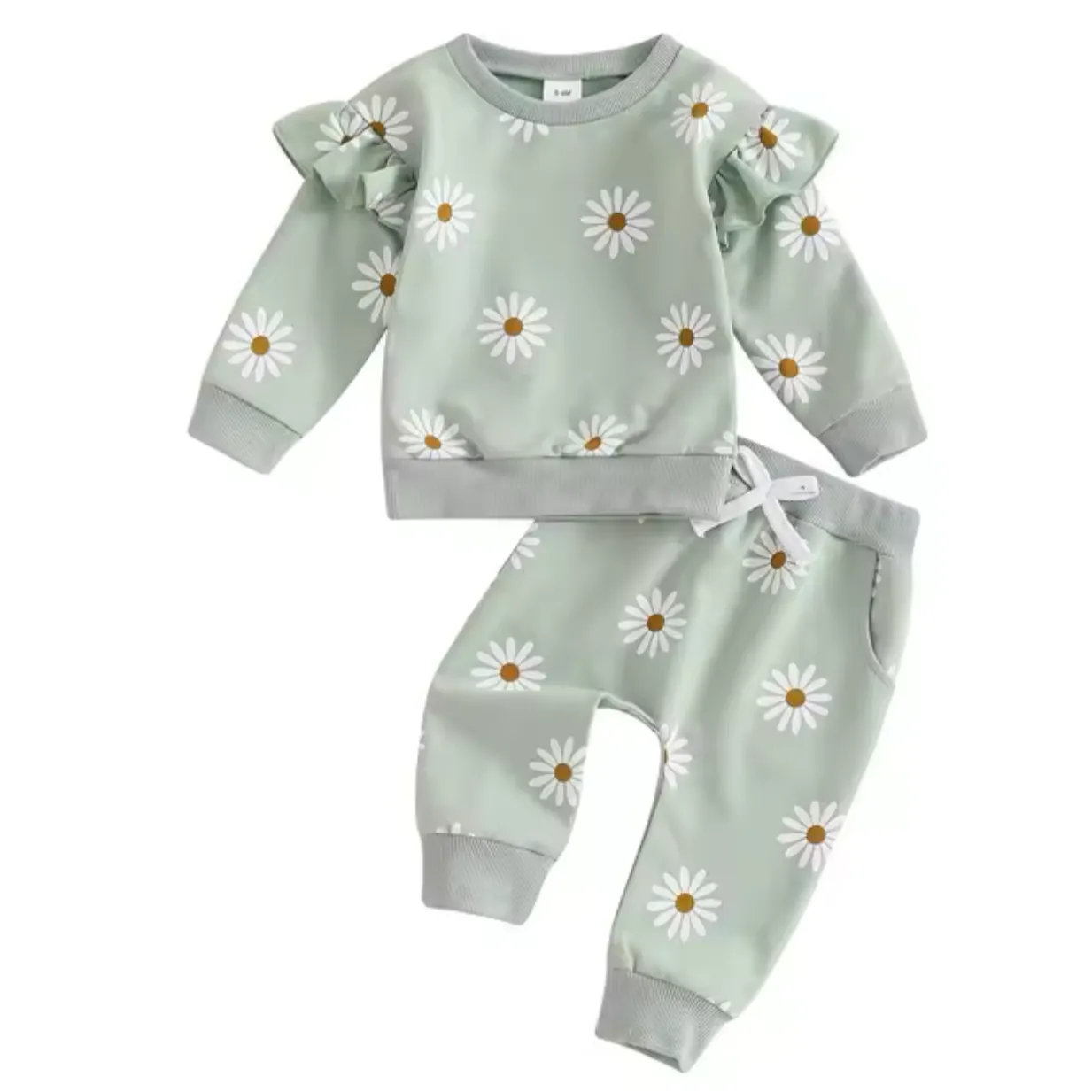 Ruffle Fall Daisy - Green