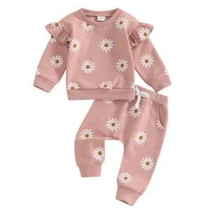 Ruffle Fall Daisy - Pink