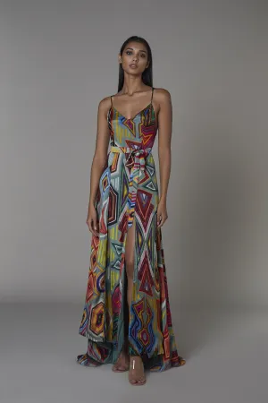 Saaksha & KinniÂ    I   Grey mix booti deepika dress Satin Multi SS22027
