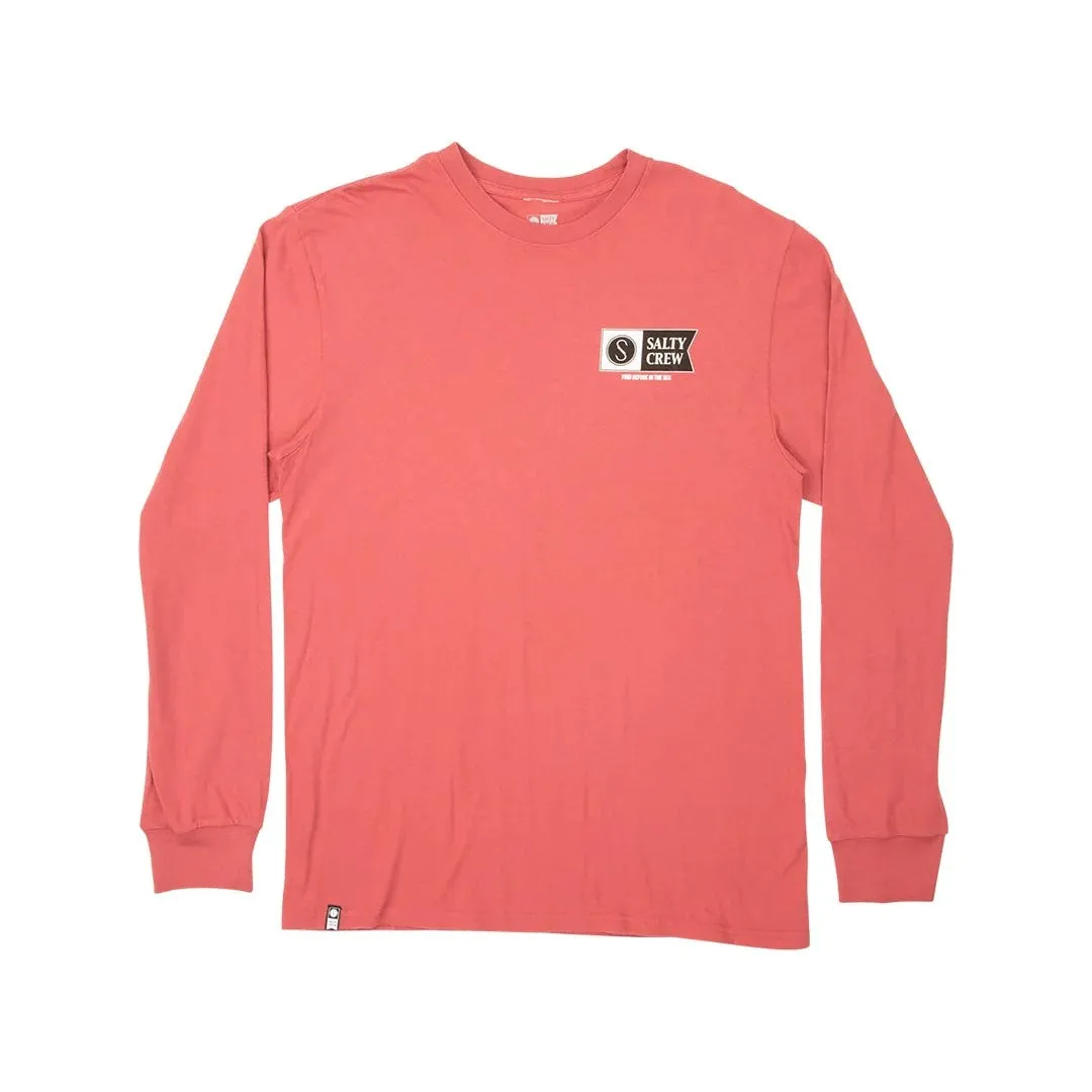 Salty Crew Flagship Pigment Long Sleeve Tee - Burgundy