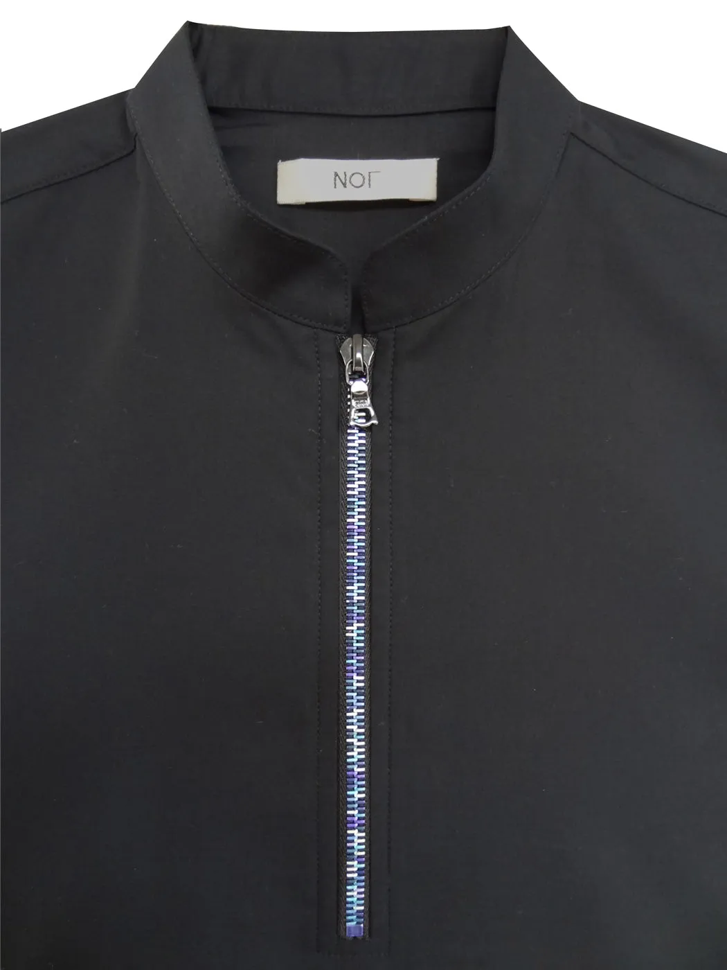 Short Sleeve Polo Shirt with Blue Zipper