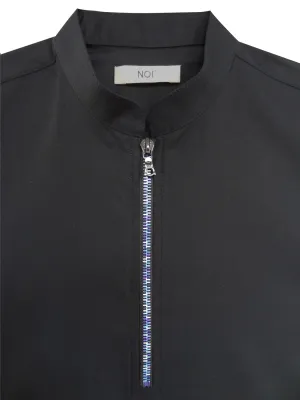 Short Sleeve Polo Shirt with Blue Zipper