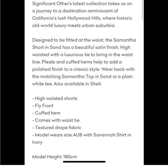 Significant Other Samantha Sands Short