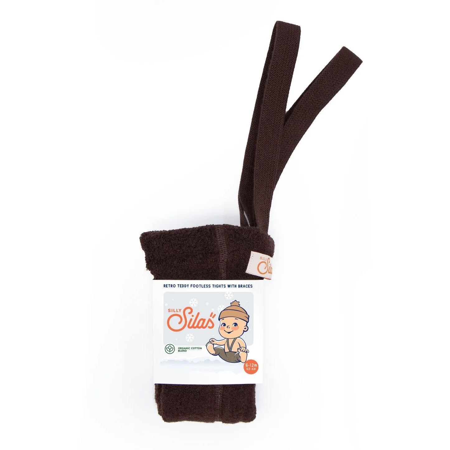 Silly Silas Unisex Teddy Warmy Footless Tights with Braces (Chocolate Brown)