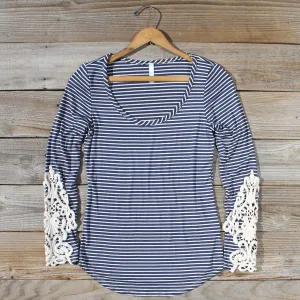 Sleepy Creek Lace Tee in Navy