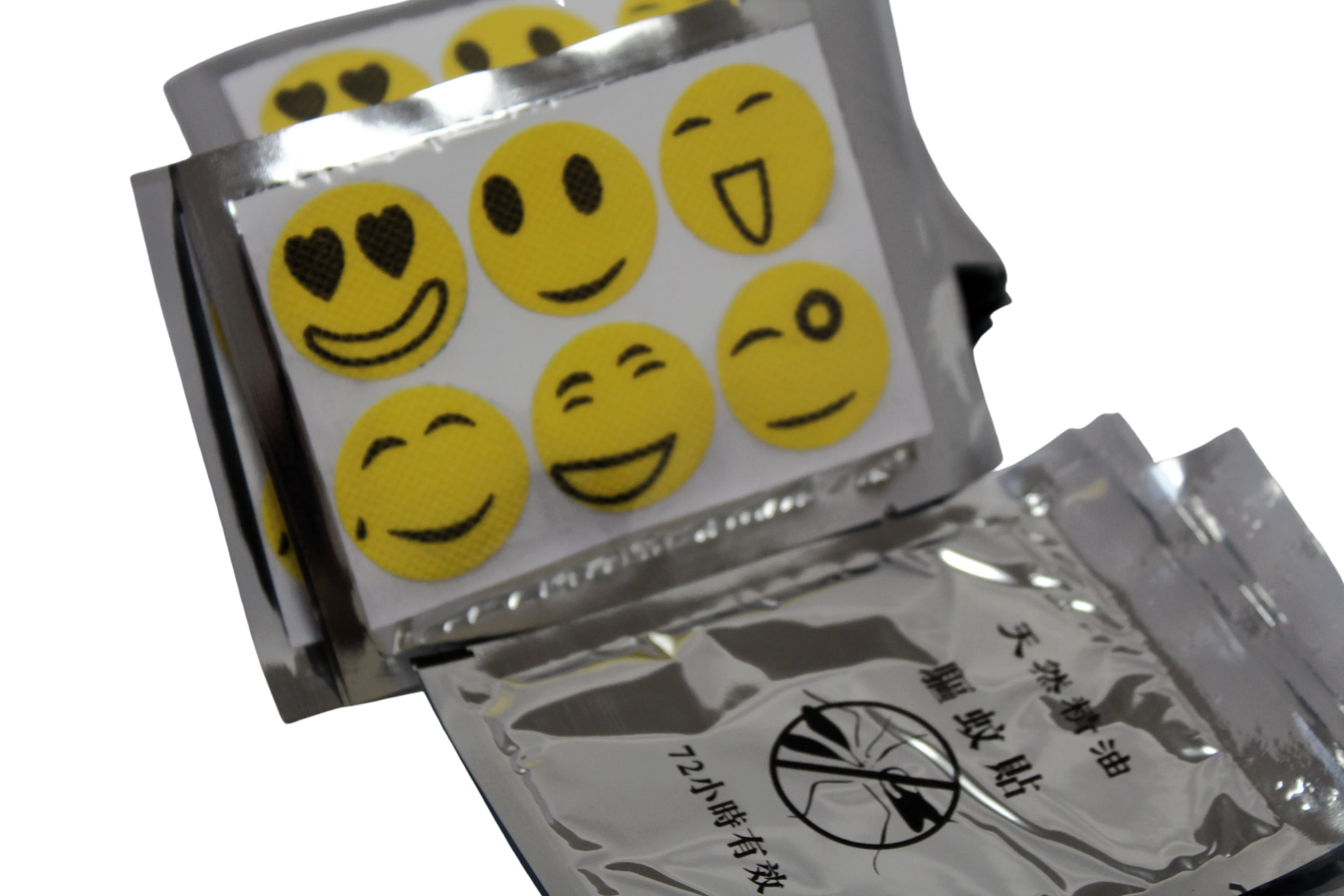 Smiling Face Mosquito Repellent Sticker - Multi Color - Pack of 30