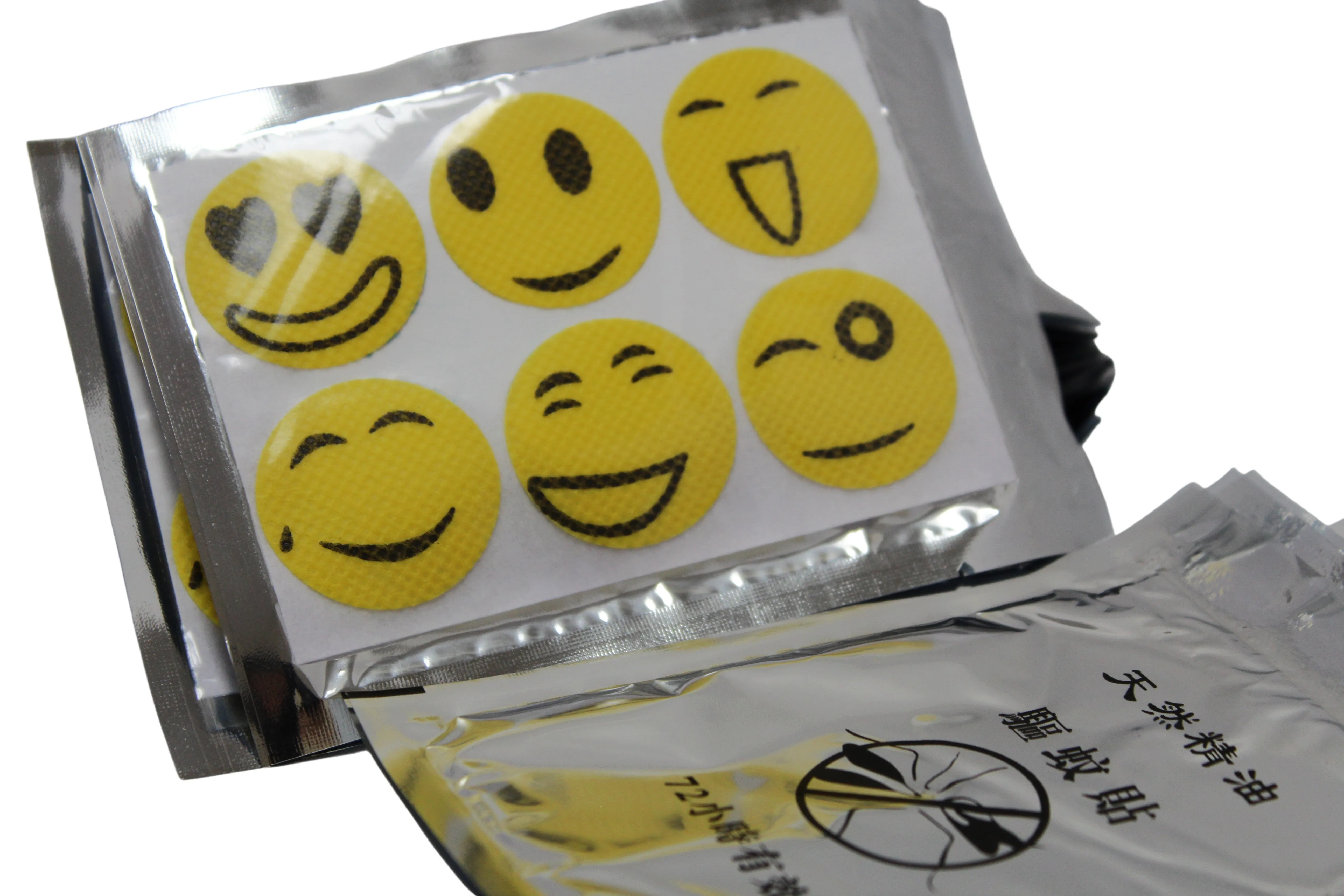 Smiling Face Mosquito Repellent Sticker - Multi Color - Pack of 30