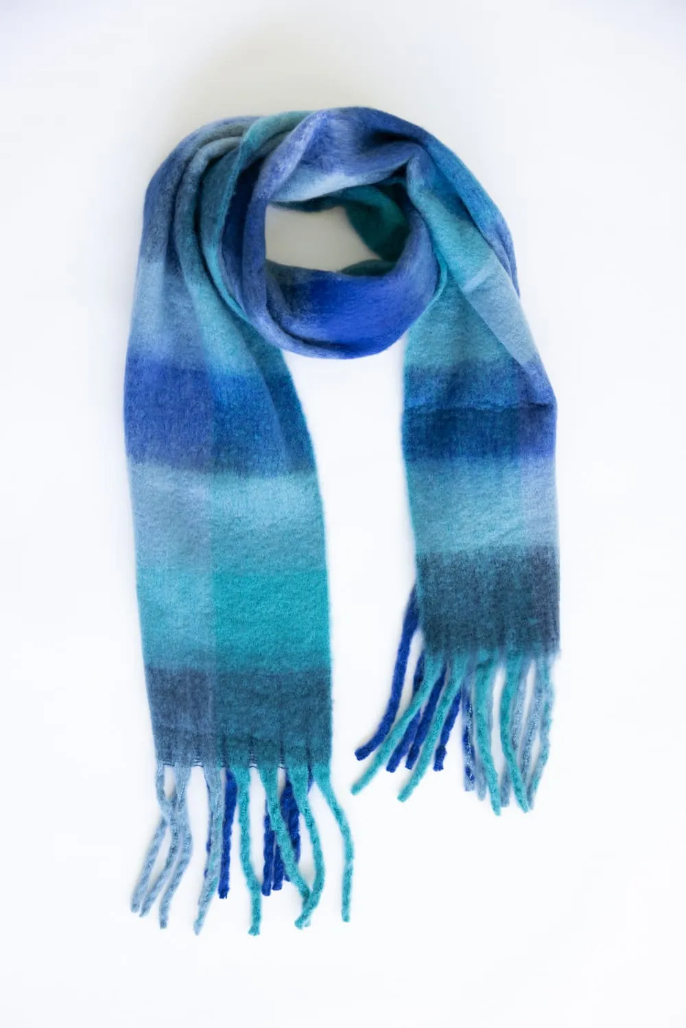 Soft & Cozy Plaid Scarf for Women in Blue | WCL420083BLUE