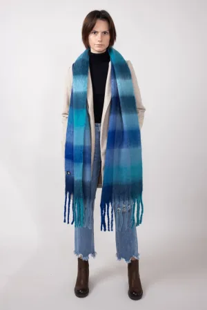 Soft & Cozy Plaid Scarf for Women in Blue | WCL420083BLUE