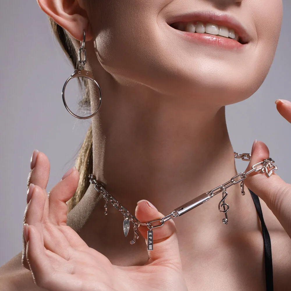 SOKOLOV - Big Handcuffs Silver Earrings