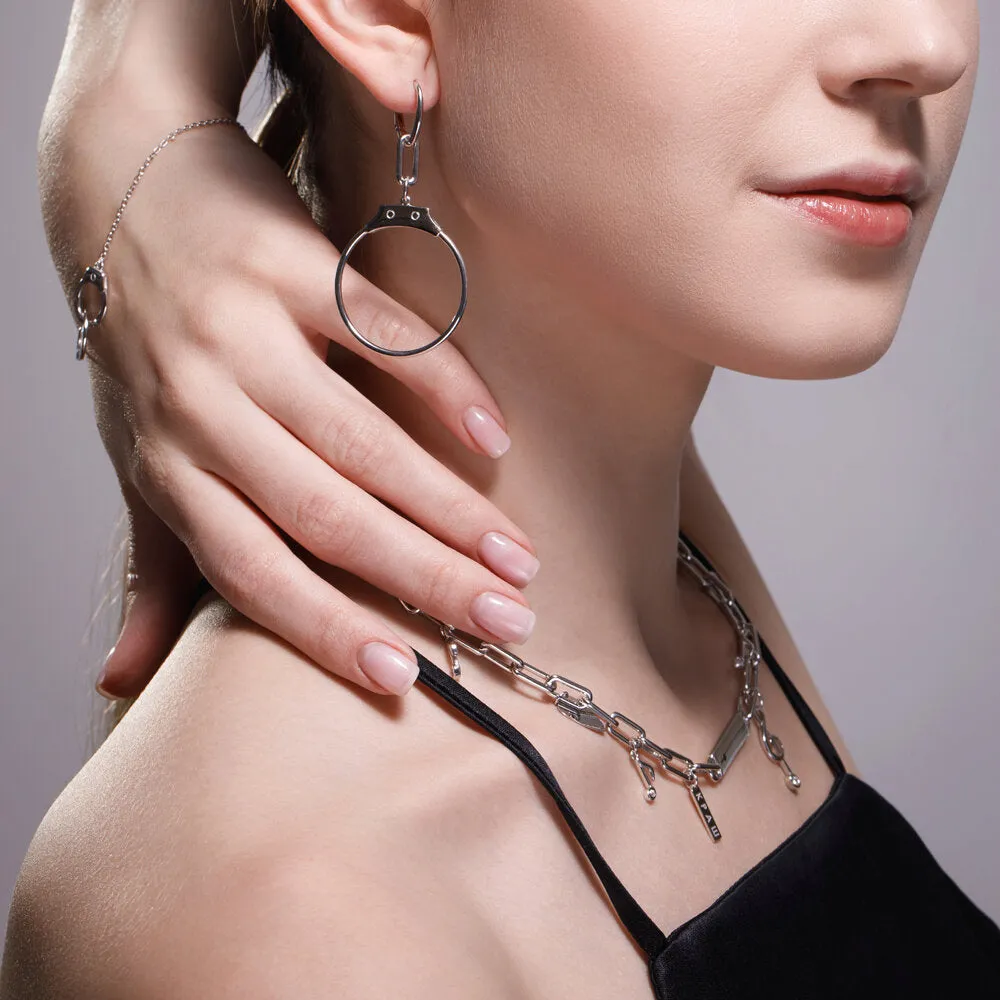 SOKOLOV - Big Handcuffs Silver Earrings
