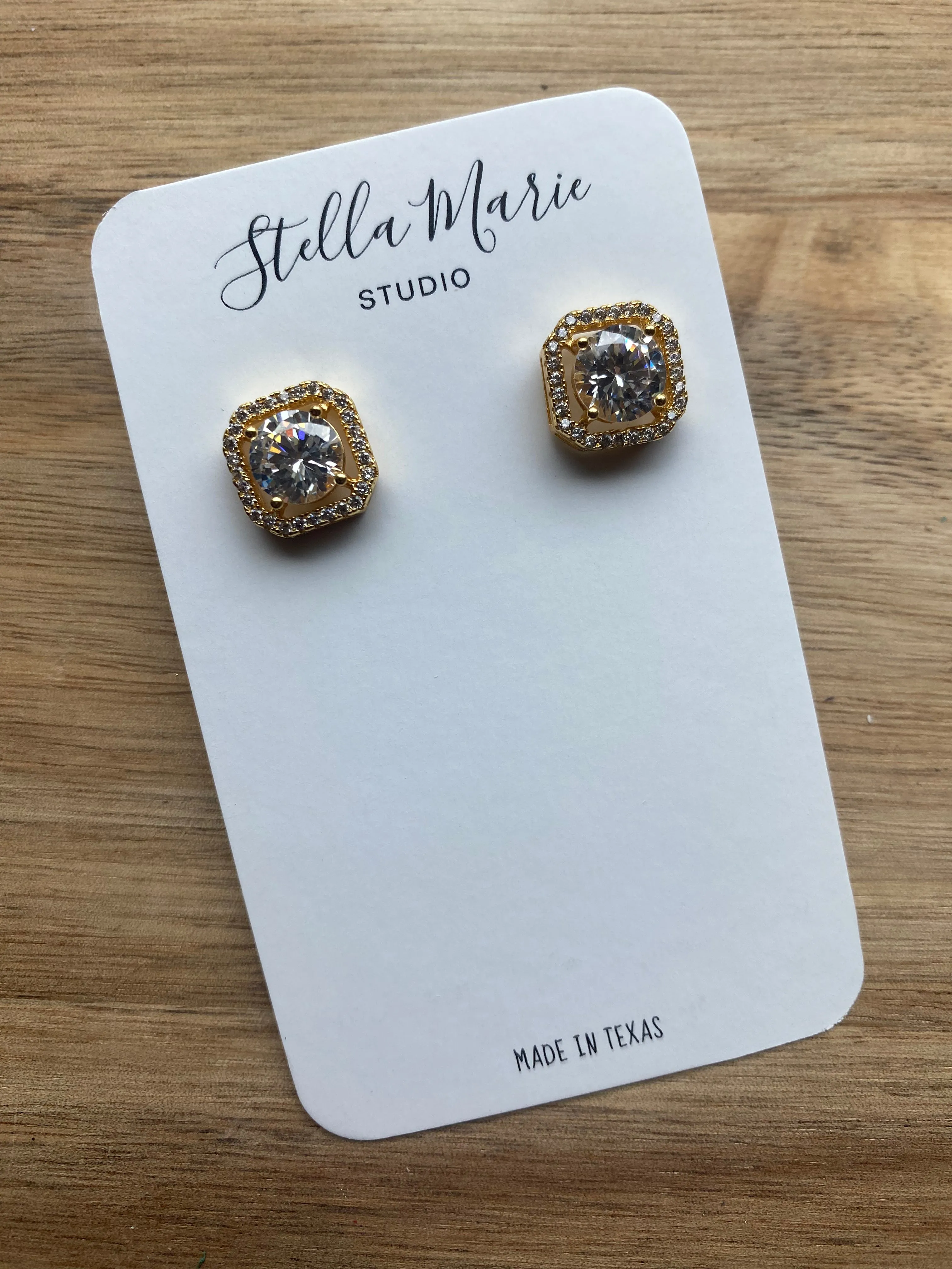 Sparkle Bright Square Studs