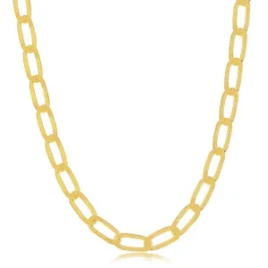 Sterling Silver 6MM Flat Paperclip Chain - Gold Plated 16"