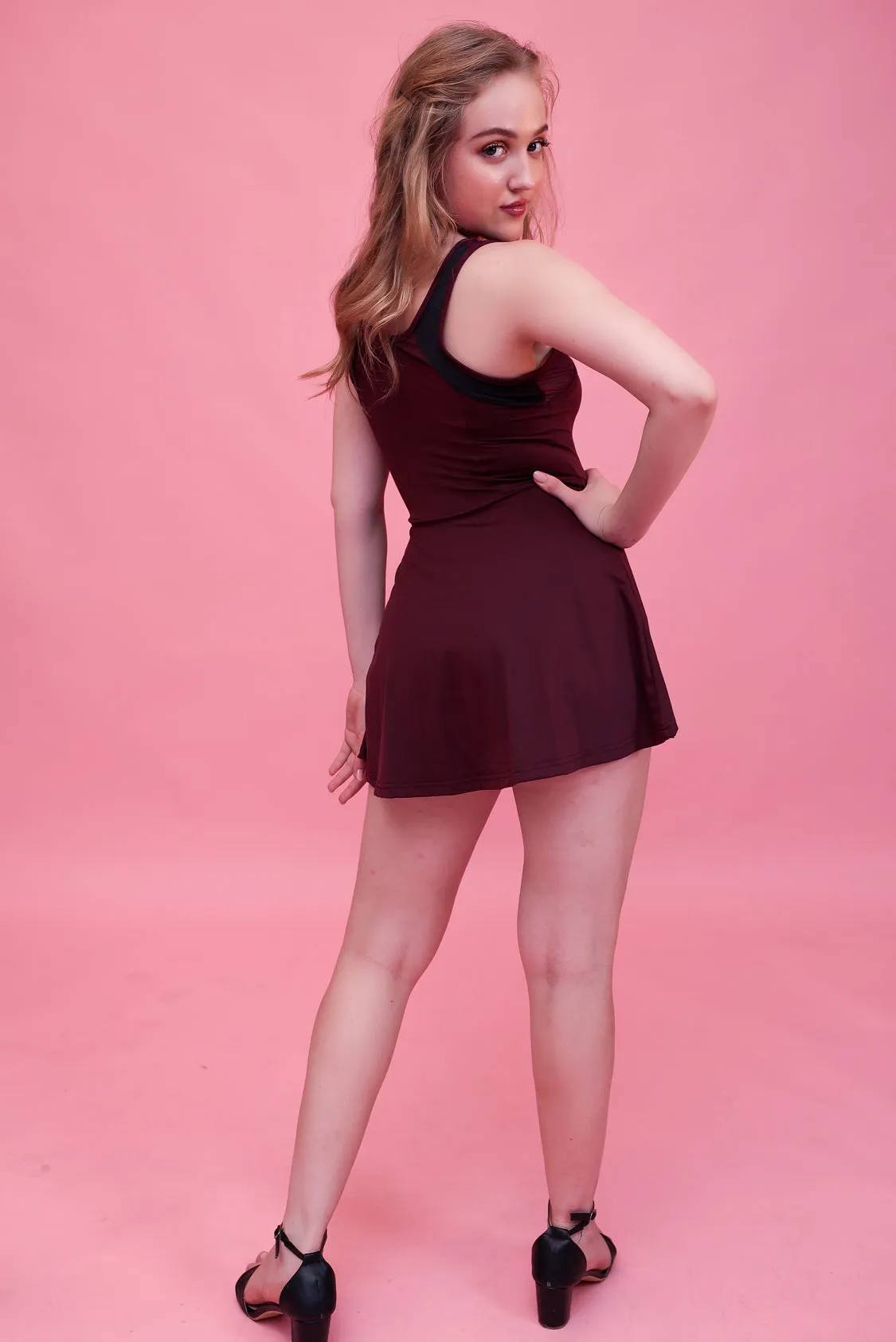 Swirl Tennis Skirt Dress for adventure and coffee run ( Olive )