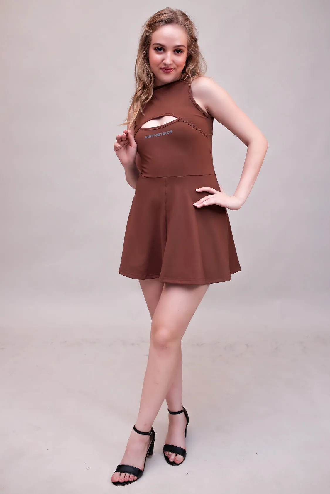 Swirl Tennis Skirt Dress for adventure and coffee run ( Olive )