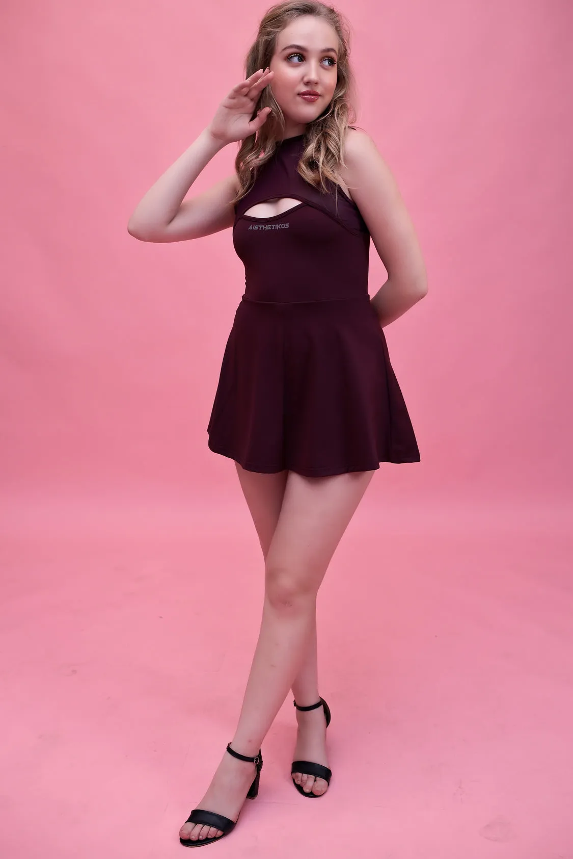 Swirl Tennis Skirt Dress for adventure and coffee run ( Olive )