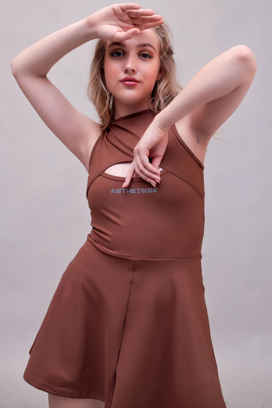 Swirl Tennis Skirt Dress for adventure and coffee run ( Olive )