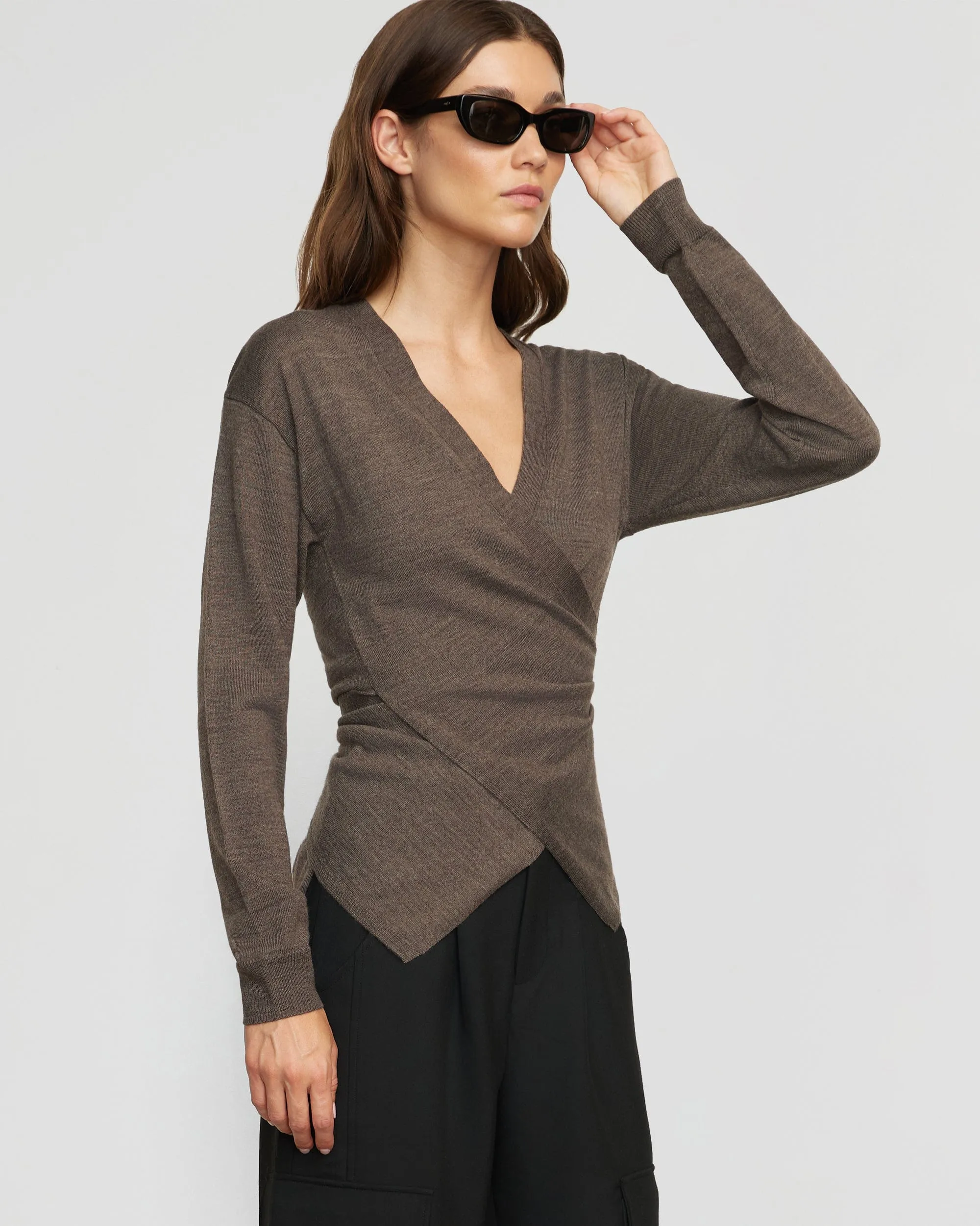 Tamar Wrap Knit Sweater