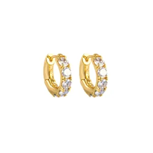 Thick Crystal Huggie Hoops