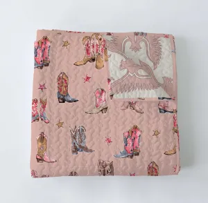 Thunderbird Boots Baby Blanket - Rose