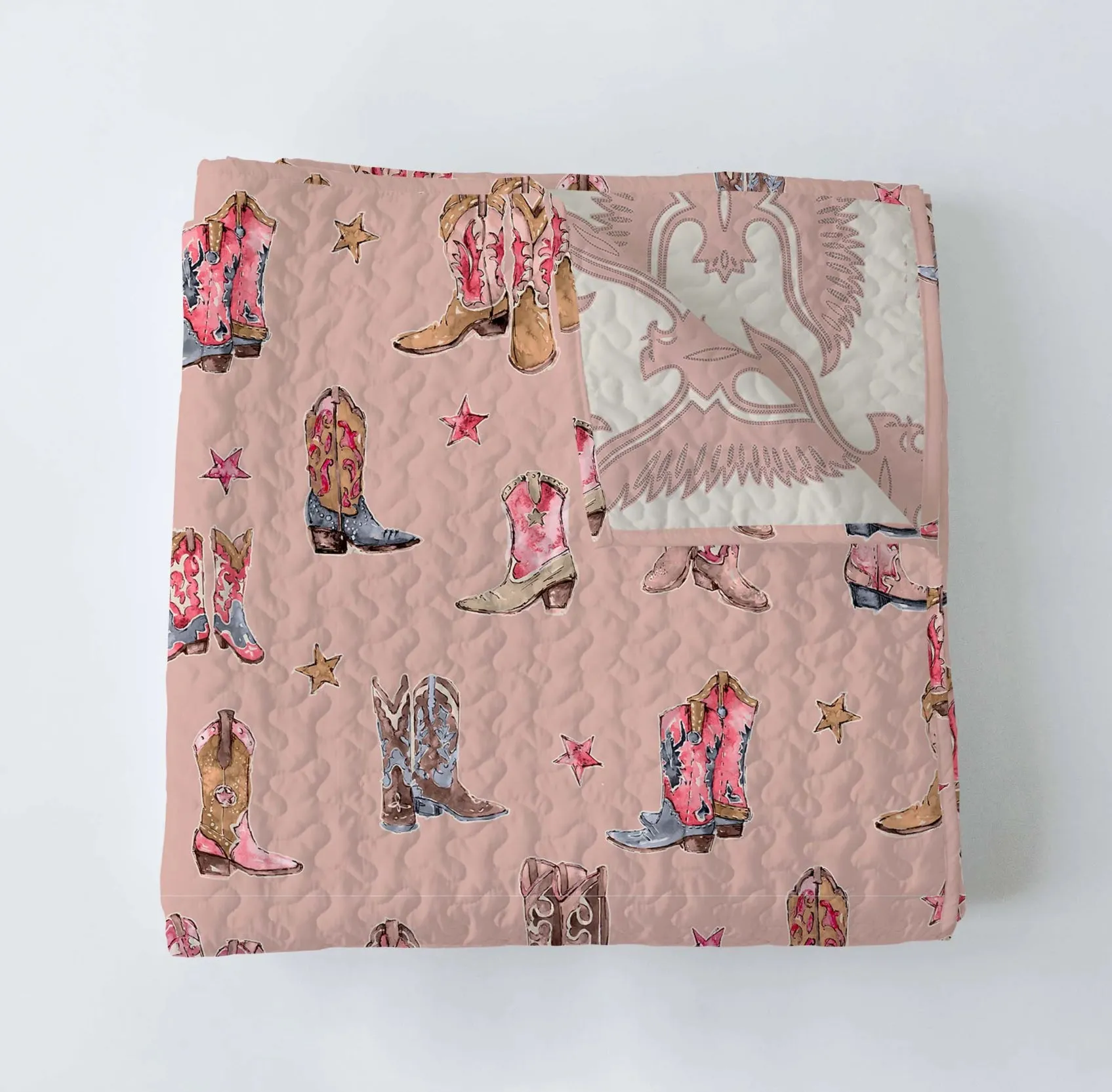 Thunderbird Boots Baby Blanket - Rose