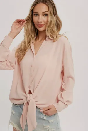 Tie Front Button Up Shirt