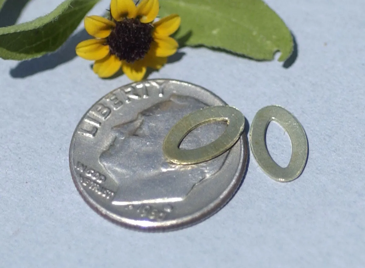 Tiny eye shaped donuts for making jewelry, earring charms, very small, copper, brass, bronze