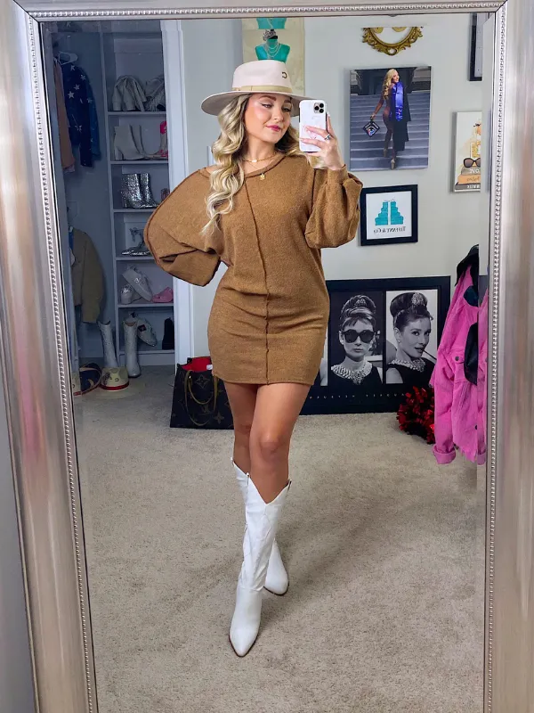 Touch Of Warmth Sweater Dress, Mocha