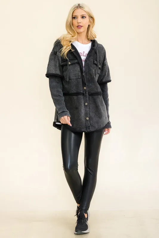 Trendy Textured Hooded Jacket