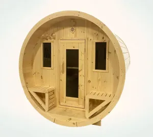 True North 2-4 Person 6' Long Barrel Sauna
