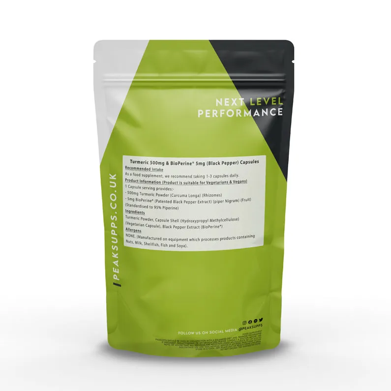Turmeric 500mg & Bioperine 5mg Capsules (Pure)